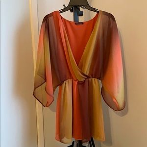 Ombré fire mini dress